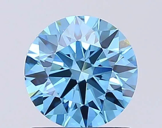 1.08ct Round Lab Grown Diamond (Colour Fancy Vivid Blue, Clarity VVS2, Cut ID, IGI Certified)