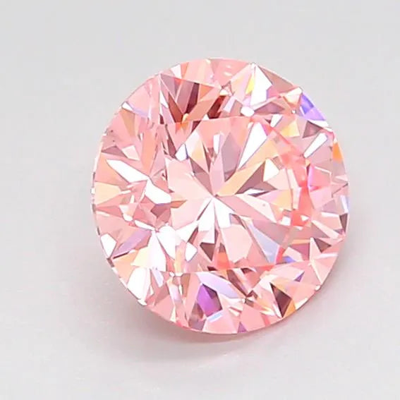 1.08ct Round Lab Grown Diamond (Colour Fancy Vivid Pink, Clarity VS1, Cut ID, IGI Certified)