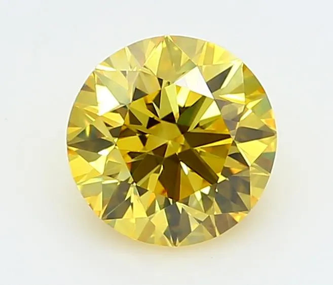 1.08ct Round Lab Grown Diamond (Colour Fancy Vivid Yellow, Clarity VVS2, Cut EX, IGI Certified)