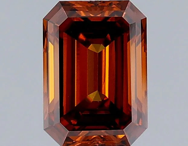 1.09ct Emerald Lab Grown Diamond (Colour Fancy Orangey Brown, Clarity VS1, IGI Certified)