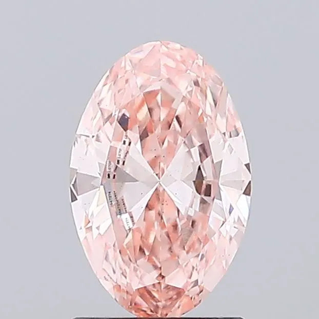 1.09ct Oval Lab Grown Diamond (Colour Fancy Intense Orangey Pink, Clarity SI1, IGI Certified)