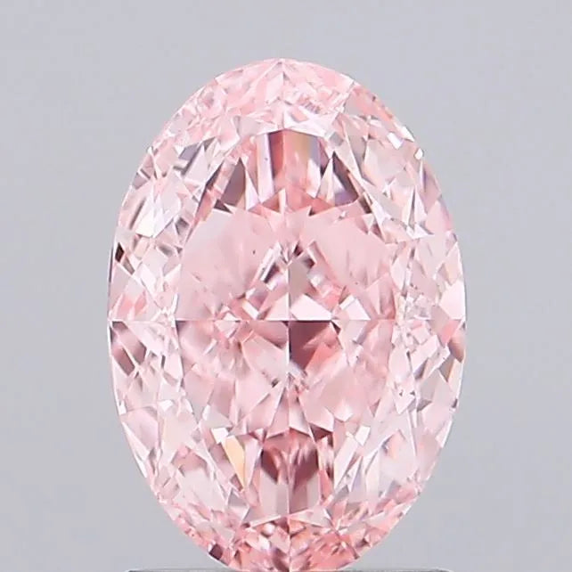 1.09ct Oval Lab Grown Diamond (Colour Fancy Vivid Pink, Clarity VS1, IGI Certified)