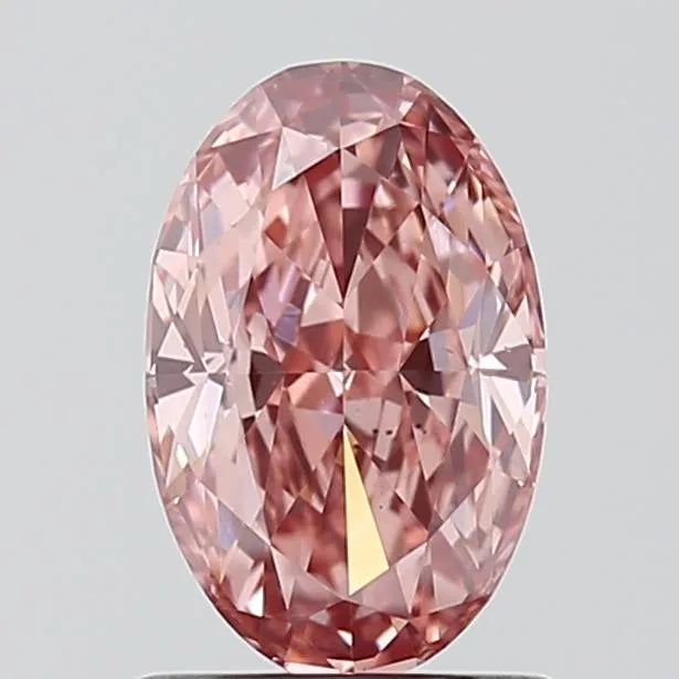 1.09ct Oval Lab Grown Diamond (Colour Fancy Vivid Pink, Clarity VS2, IGI Certified)