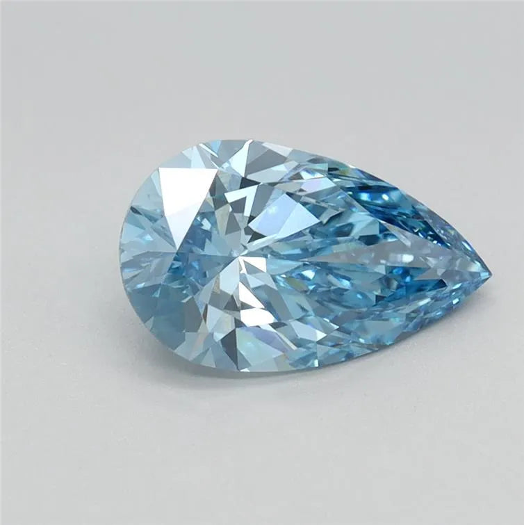 1.09ct Pear Lab Grown Diamond (Colour Fancy Vivid Blue, Clarity VVS2, IGI Certified)