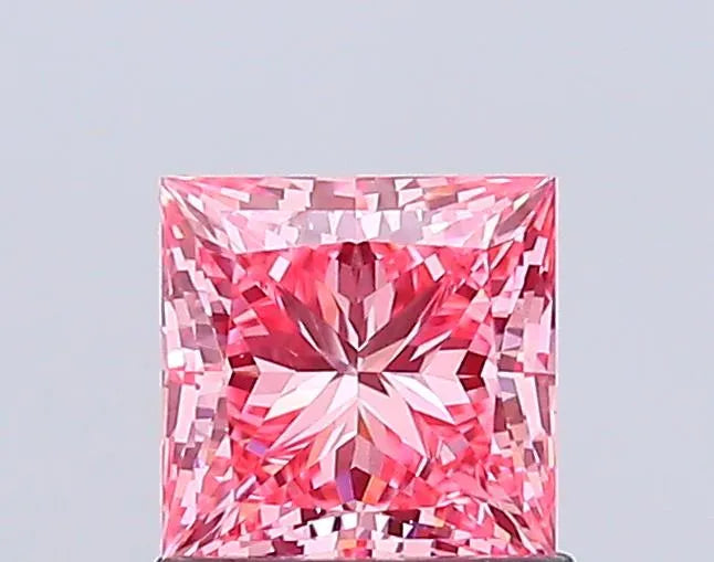 1.09ct Princess Lab Grown Diamond (Colour Fancy Vivid Pink, Clarity VVS2, IGI Certified)