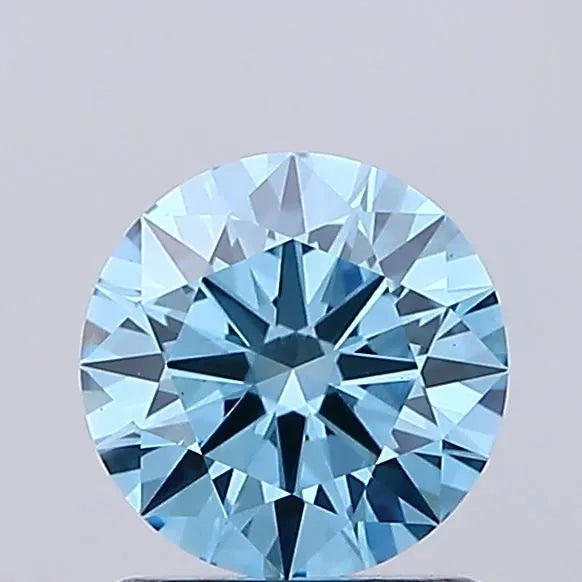 1.09ct Round Lab Grown Diamond (Colour Fancy Vivid Blue, Clarity VS1, Cut ID, IGI Certified)