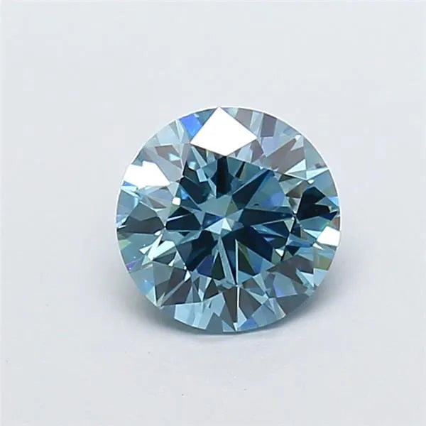 1.09ct Round Lab Grown Diamond (Colour Fancy Vivid Blue, Clarity VS1, Cut ID, IGI Certified)