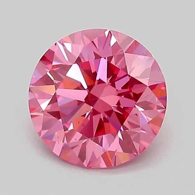 1.09ct Round Lab Grown Diamond (Colour Fancy Vivid Pink, Clarity VS2, Cut ID, IGI Certified)
