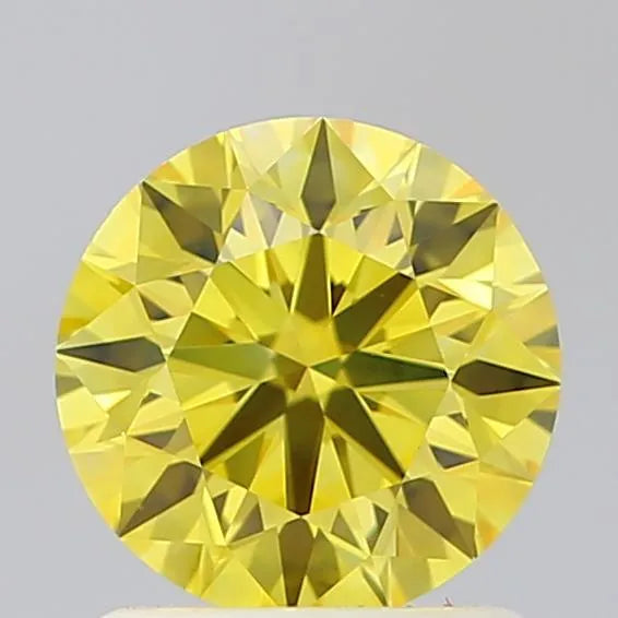 1.09ct Round Lab Grown Diamond (Colour Fancy Vivid Yellow, Clarity VVS1, Cut ID, IGI Certified)