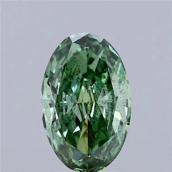 1.10ct Oval Lab Grown Diamond (Colour Fancy Vivid Green, Clarity SI1, IGI Certified)