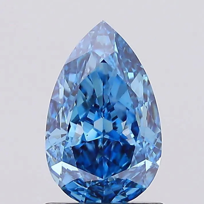 1.10ct Pear Lab Grown Diamond (Colour Fancy Vivid Blue, Clarity VS1, IGI Certified)