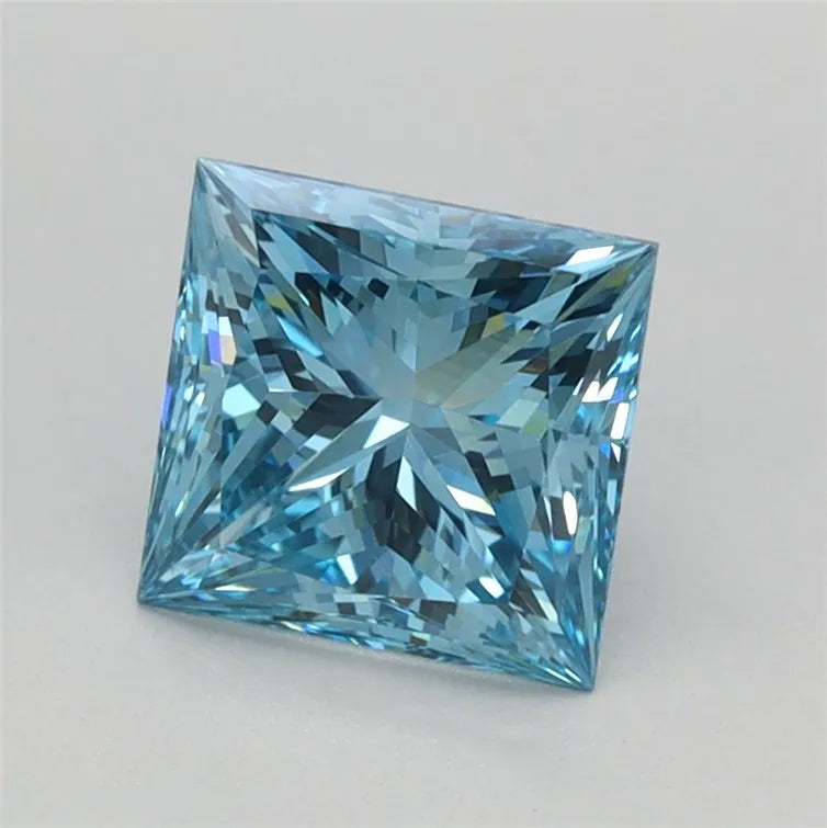 1.10ct Princess Lab Grown Diamond (Colour Fancy Vivid Blue, Clarity VVS2, IGI Certified)