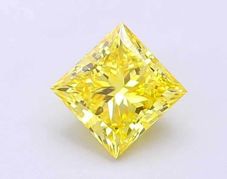 1.10ct Princess Lab Grown Diamond (Colour Fancy Vivid Yellow, Clarity VVS2, IGI Certified)