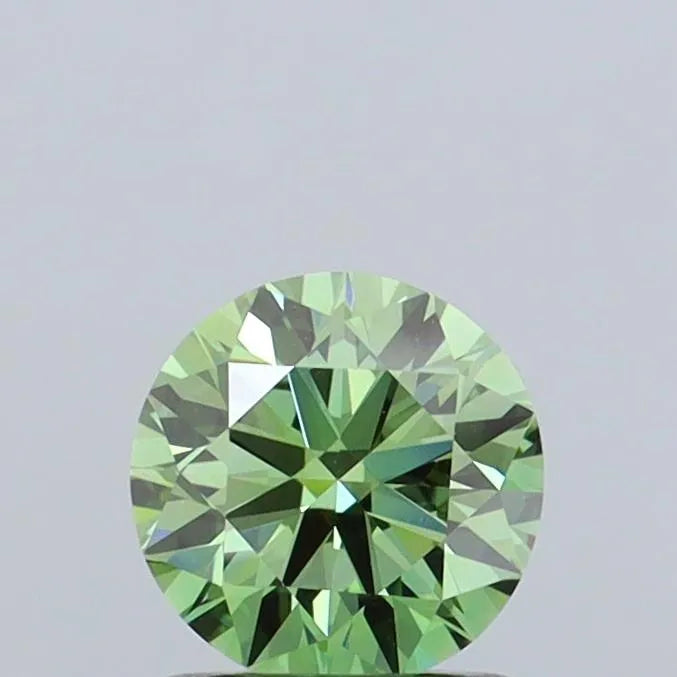1.10ct Round Lab Grown Diamond (Colour Fancy Vivid Green, Clarity VVS2, Cut EX, IGI Certified)