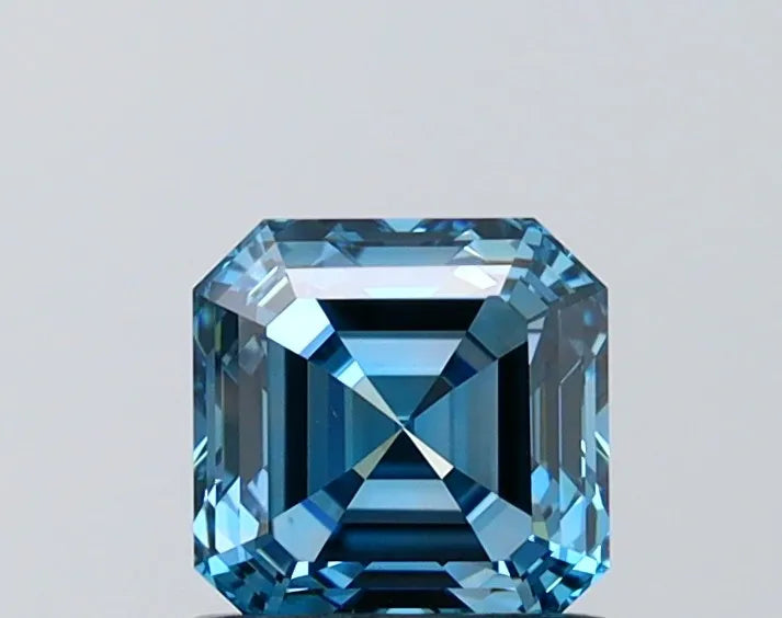 1.11ct Asscher Lab Grown Diamond (Colour Fancy Vivid Blue, Clarity VVS2, IGI Certified)