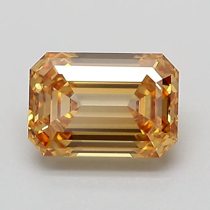 1.11ct Emerald Lab Grown Diamond (Colour Fancy Light Yellowish Brown, Clarity VVS2, IGI Certified)