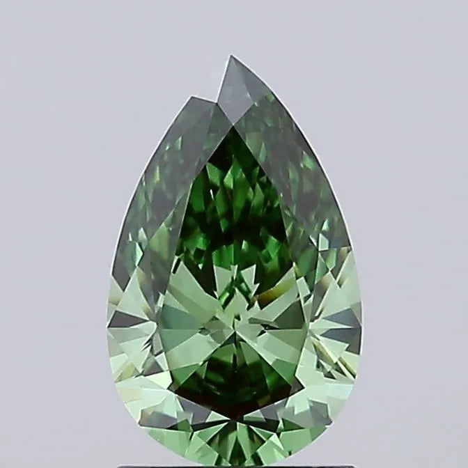 1.11ct Pear Lab Grown Diamond (Colour Fancy Vivid Green, Clarity VS1, IGI Certified)