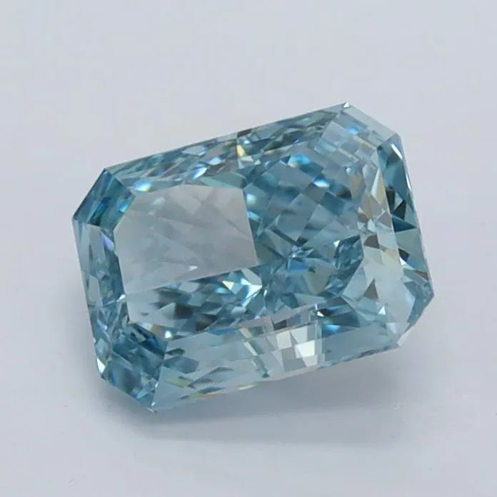 1.11ct Radiant Lab Grown Diamond (Colour Fancy Vivid Blue, Clarity VVS1, IGI Certified)