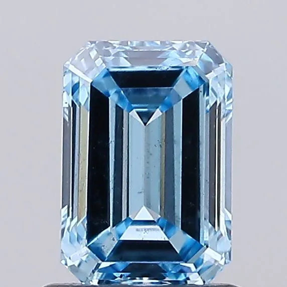 1.12ct Emerald Lab Grown Diamond (Colour Fancy Vivid Blue, Clarity SI1, IGI Certified)