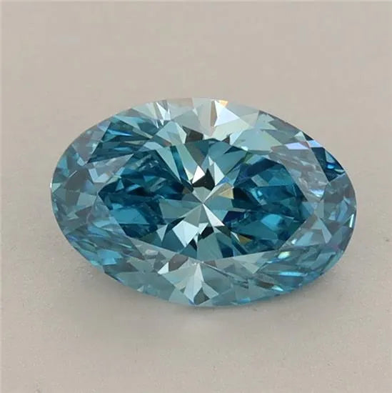 1.12ct Oval Lab Grown Diamond (Colour Fancy Vivid Blue, Clarity VS1, IGI Certified)