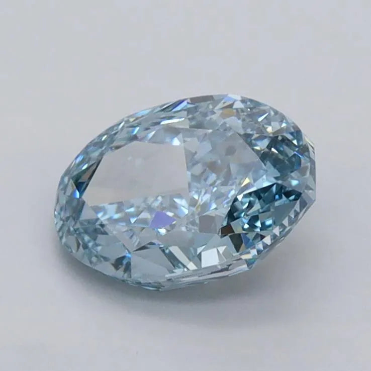 1.12ct Oval Lab Grown Diamond (Colour Fancy Vivid Blue, Clarity VS1, IGI Certified)