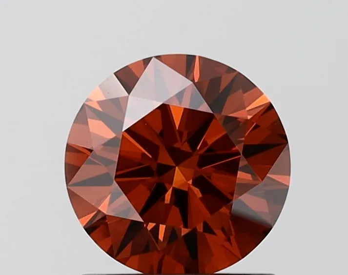 1.12ct Round Lab Grown Diamond (Colour Fancy Deep Orange, Clarity VS1, Cut ID, IGI Certified)