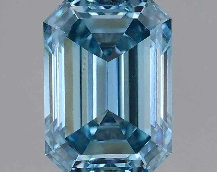 1.14ct Emerald Lab Grown Diamond (Colour Fancy Vivid Blue, Clarity VVS2, IGI Certified)