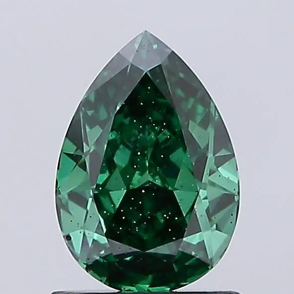 1.14ct Pear Lab Grown Diamond (Colour Fancy Vivid Green, Clarity SI2, IGI Certified)