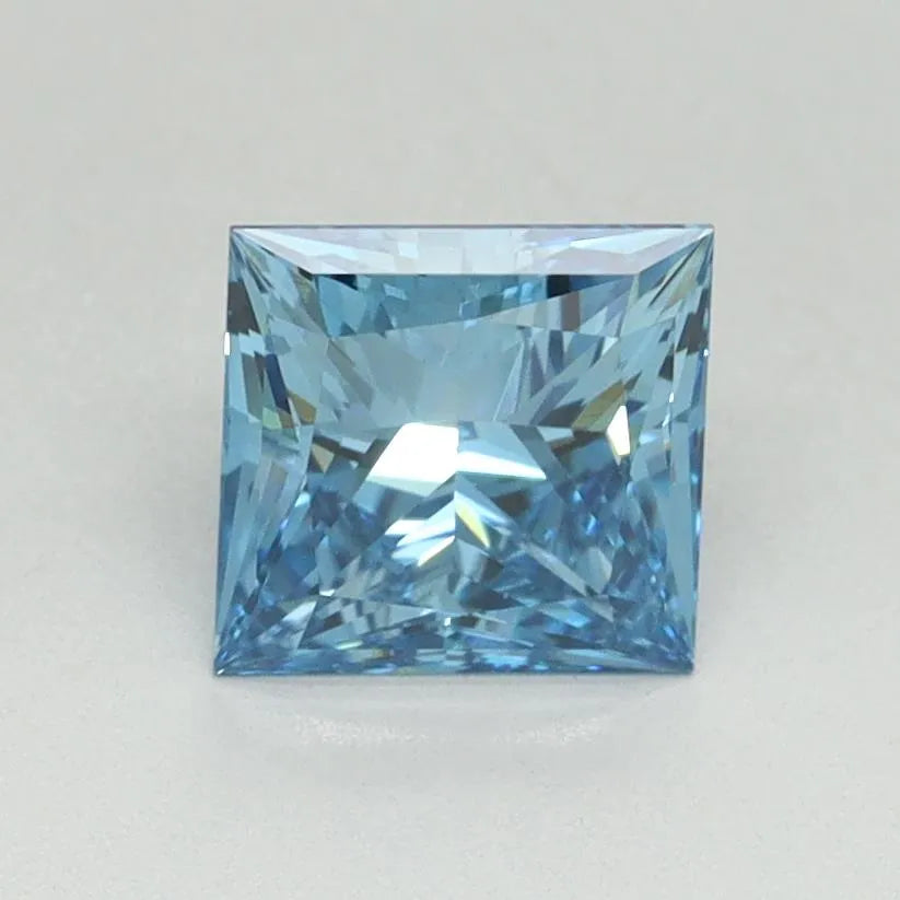 1.14ct Princess Lab Grown Diamond (Colour Fancy Vivid Blue, Clarity VS1, IGI Certified)