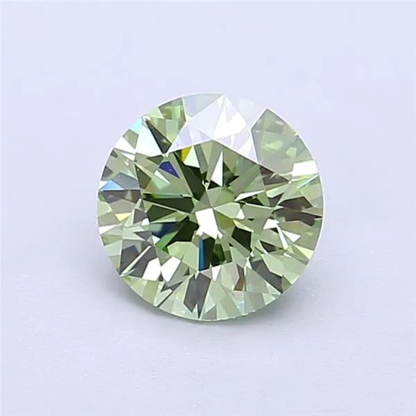 1.15ct Round Lab Grown Diamond (Colour Fancy Vivid Green, Clarity VS1, Cut ID, IGI Certified)