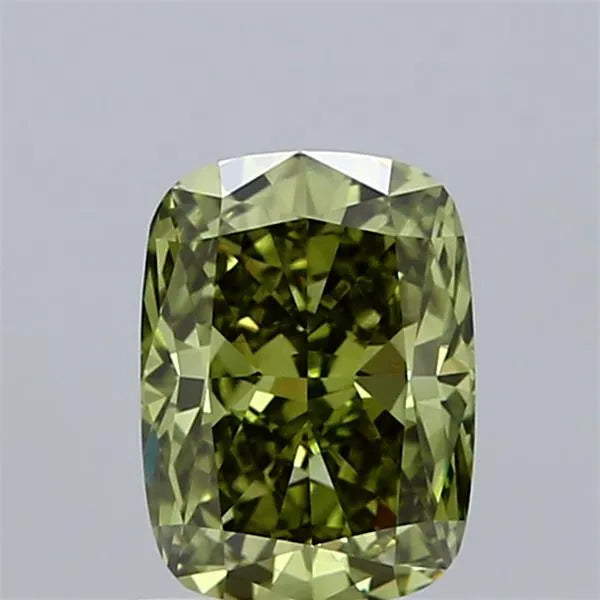 1.16ct Cushion brilliant Lab Grown Diamond (Colour Fancy Vivid Green, Clarity VS1, IGI Certified)