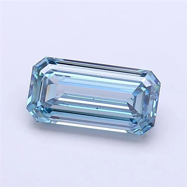 1.16ct Emerald Lab Grown Diamond (Colour Fancy Vivid Greenish Blue, Clarity VS2, IGI Certified)