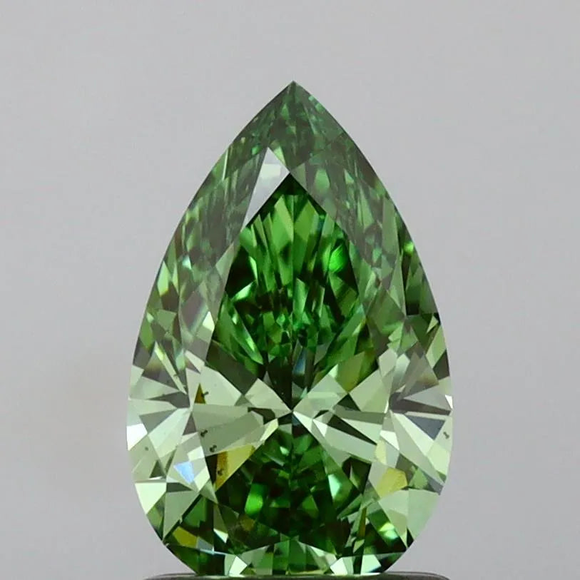 1.16ct Pear Lab Grown Diamond (Colour Fancy Vivid Green, Clarity VS2, IGI Certified)