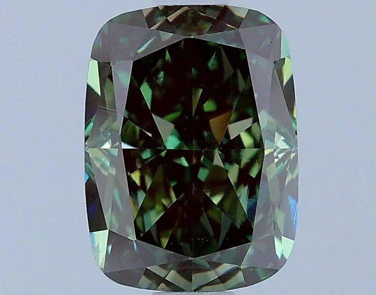 1.17ct Cushion modified Lab Grown Diamond (Colour Fancy Deep Green, Clarity VS1, IGI Certified)