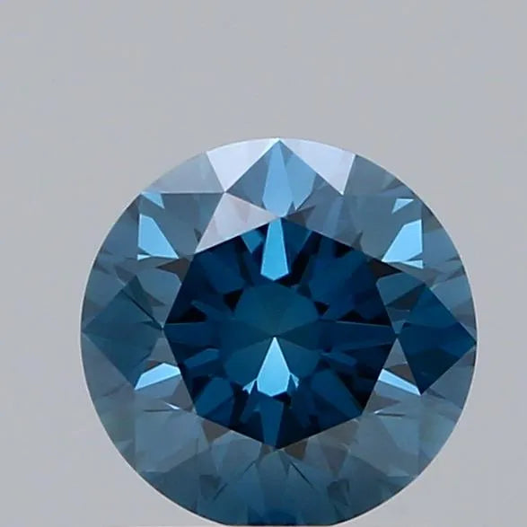 1.17ct Round Lab Grown Diamond (Colour Fancy Vivid Blue, Clarity VVS2, Cut EX, IGI Certified)