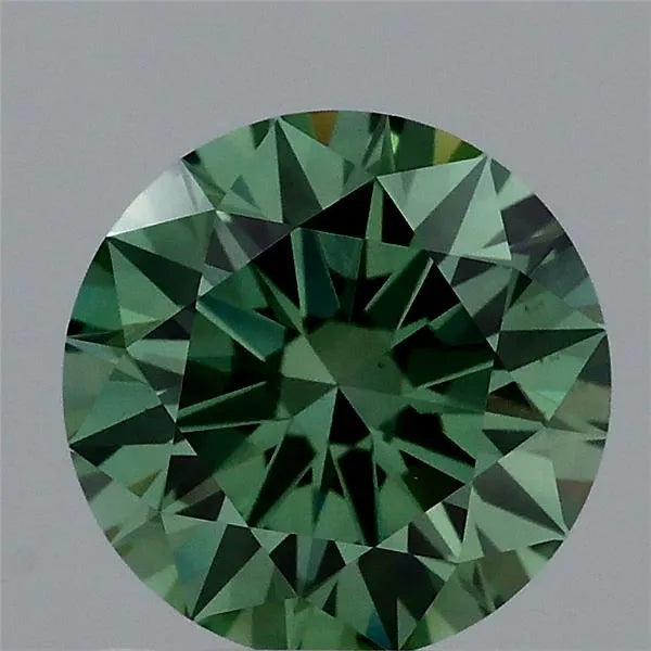 1.17ct Round Lab Grown Diamond (Colour Fancy Vivid Green, Clarity VS2, Cut ID, IGI Certified)