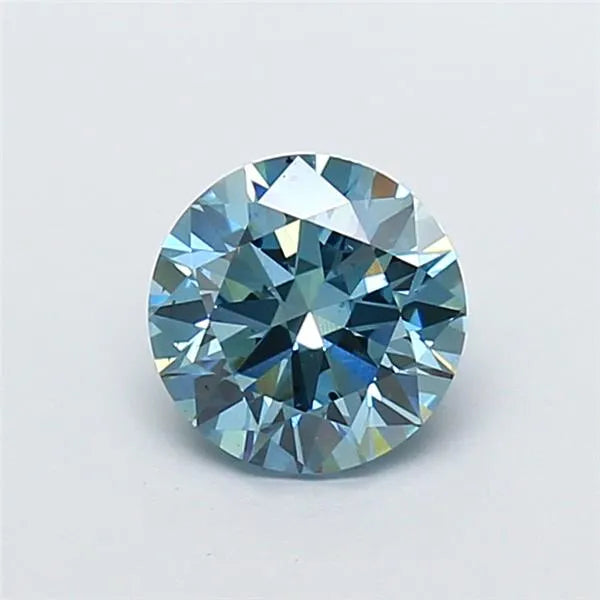 1.18ct Round Lab Grown Diamond (Colour Fancy Vivid Blue, Clarity VS2, Cut EX, IGI Certified)