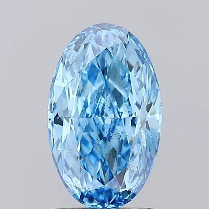 1.20ct Oval Lab Grown Diamond (Colour Fancy Vivid Blue, Clarity SI1, IGI Certified)