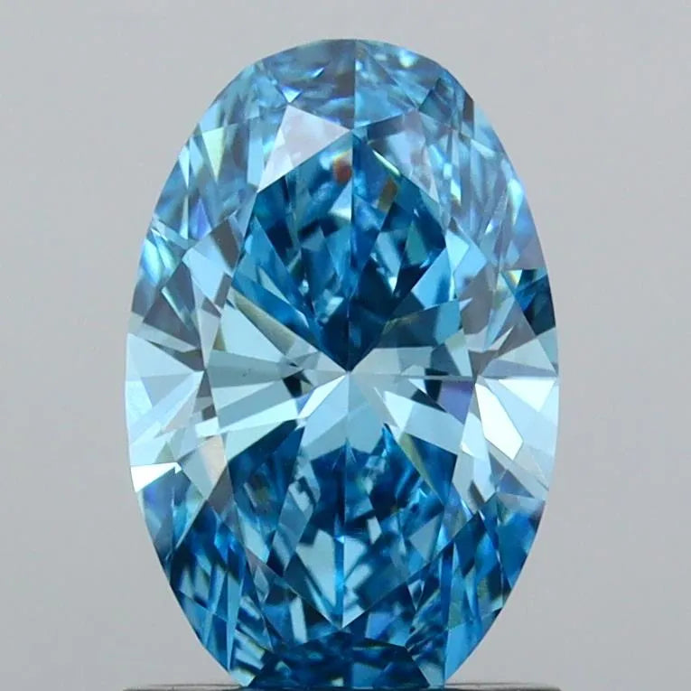 1.20ct Oval Lab Grown Diamond (Colour Fancy Vivid Blue, Clarity VVS2, IGI Certified)