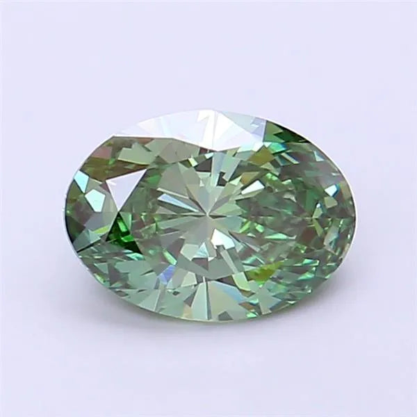 1.20ct Oval Lab Grown Diamond (Colour Fancy Vivid Green, Clarity VS1, IGI Certified)