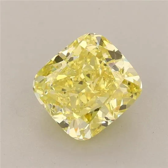 1.21ct Cushion brilliant Lab Grown Diamond (Colour Fancy Vivid Yellow, Clarity VS1, IGI Certified)