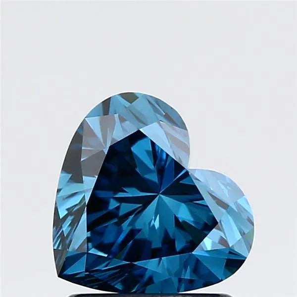 1.21ct Heart Lab Grown Diamond (Colour Fancy Vivid Blue, Clarity VS1, IGI Certified)