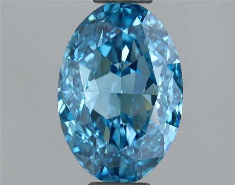 1.21ct Oval Lab Grown Diamond (Colour Fancy Vivid Blue, Clarity VVS2, IGI Certified)