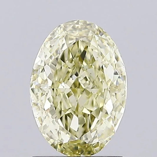 1.23ct Oval Lab Grown Diamond (Colour Fancy Light Gray Yellow, Clarity VS1, IGI Certified)