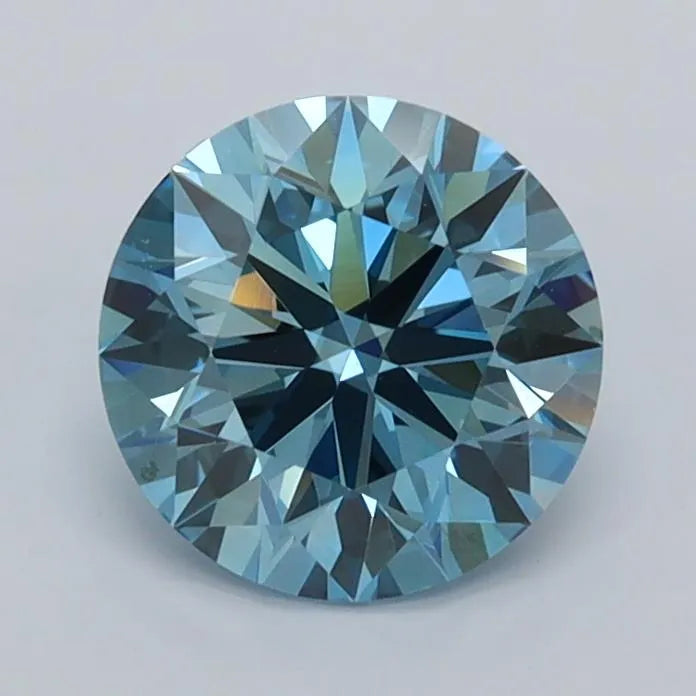 1.23ct Round Lab Grown Diamond (Colour Fancy Vivid Blue, Clarity VS1, Cut ID, IGI Certified)