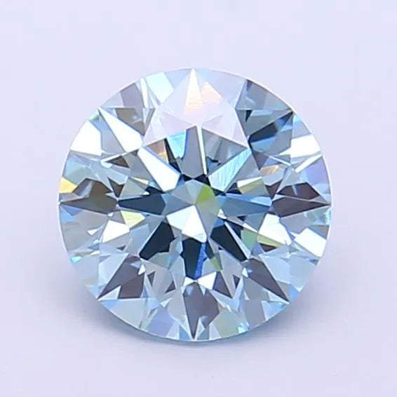 1.23ct Round Lab Grown Diamond (Colour Fancy Vivid Blue, Clarity VVS1, Cut ID, IGI Certified)