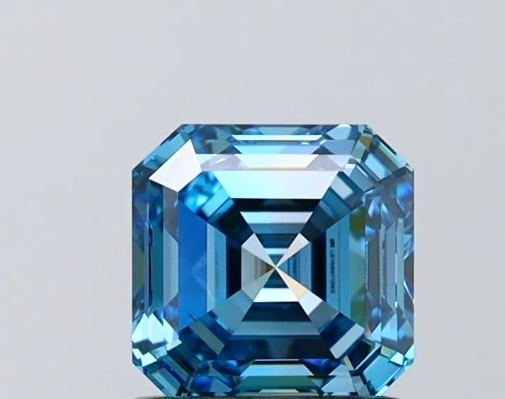 1.24ct Asscher Lab Grown Diamond (Colour Fancy Vivid Blue, Clarity VS2, IGI Certified)