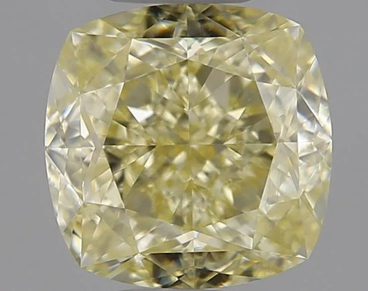 1.24ct Cushion brilliant Natural Diamond (Colour Fancy Light Yellow, Clarity IF, GIA Certified)
