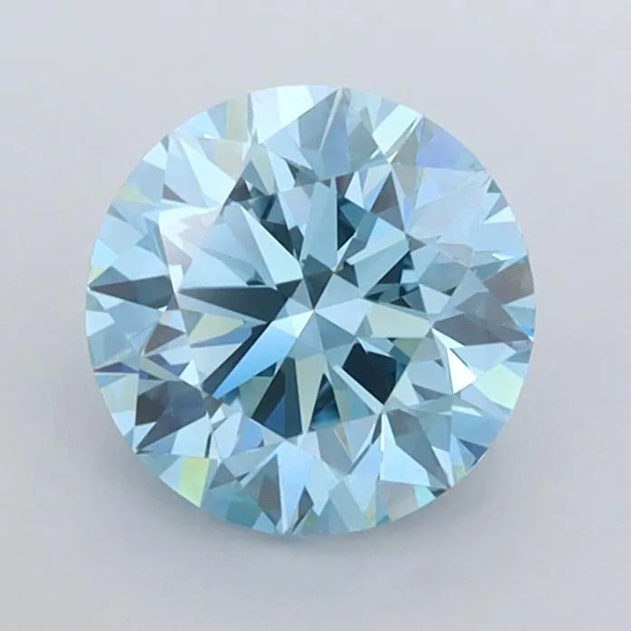 1.24ct Round Lab Grown Diamond (Colour Fancy Vivid Blue, Clarity VVS1, Cut ID, IGI Certified)