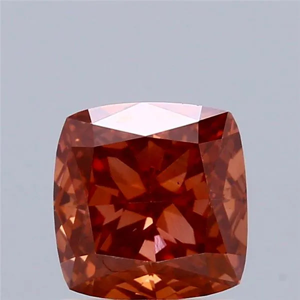 1.25ct Cushion modified Lab Grown Diamond (Colour Fancy Orangey Brown, Clarity VS1, IGI Certified)
